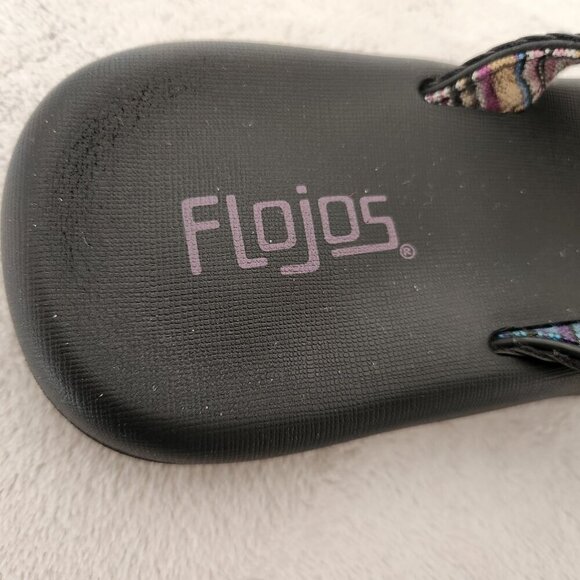 Flojos Womens Maddy Flip Flops Size 10 Black Sandals Thongs Comfort Shoes - Picture 8 of 10